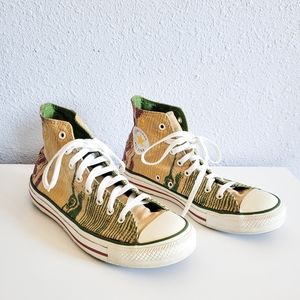 Converse Chuck Taylor All Star High Tops Tan Red Yellow & Green Men 7 Women 9